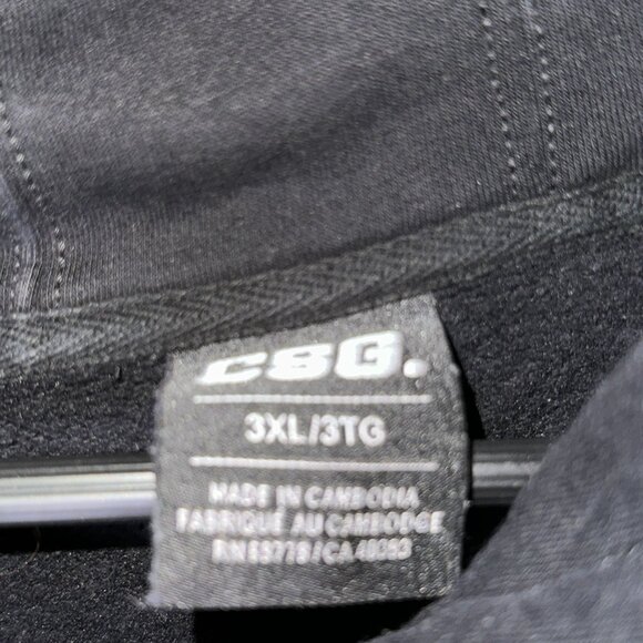 Y2K CSG Black Heavyweight Minimal Hoodie Men 3XL Casual Gymwear Tall Sweater - Picture 8 of 12